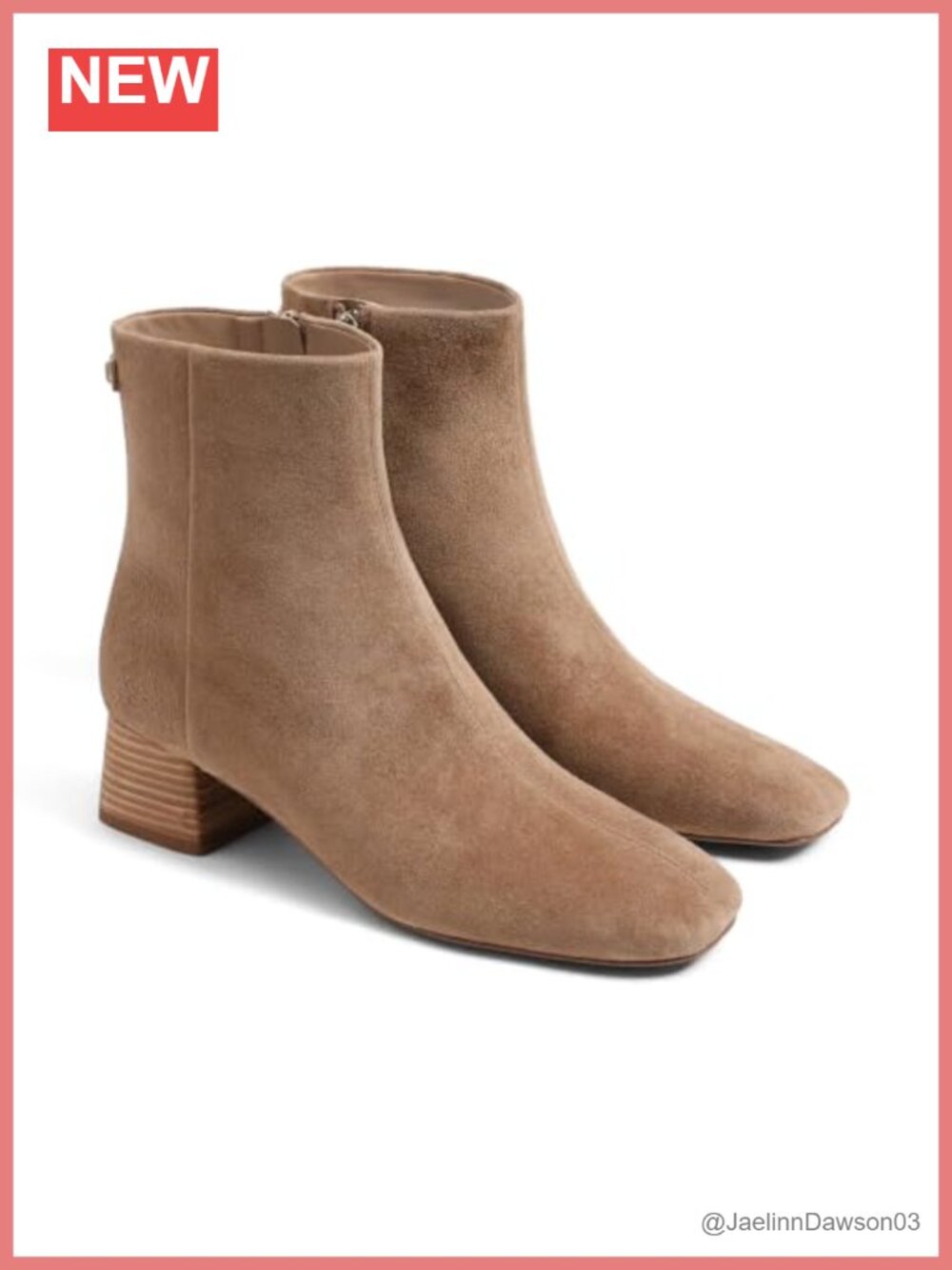 Womens Ankle Boots Chunky Heel Suede Square Toe Side Zip Fall Booties